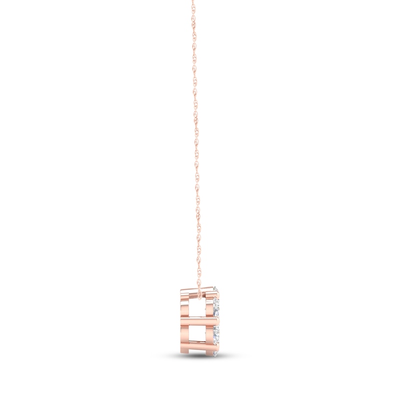 Main Image 3 of Diamond Fashion Necklace 1/5 ct tw Round-cut 10K Rose Gold 18&quot;