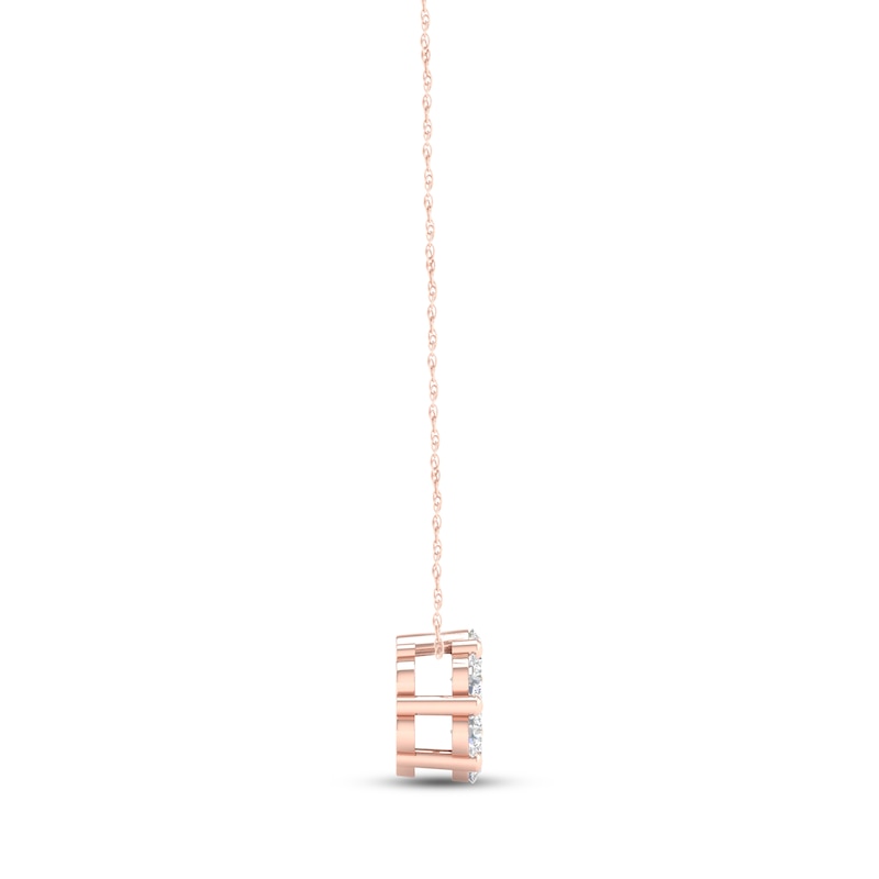 Diamond Fashion Necklace 1/5 ct tw Round-cut 10K Rose Gold 18"