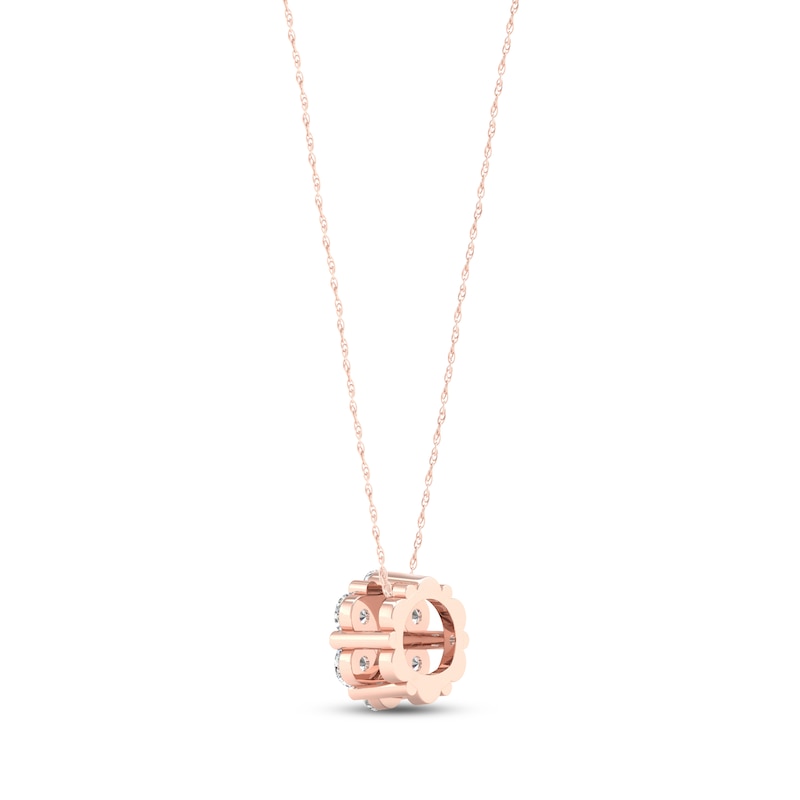 Main Image 4 of Diamond Fashion Necklace 1/5 ct tw Round-cut 10K Rose Gold 18&quot;