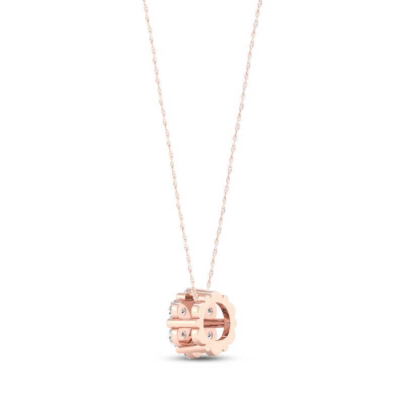 Diamond Fashion Necklace 1/5 ct tw Round-cut 10K Rose Gold 18"