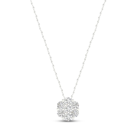 Diamond Fashion Necklace 1/5 ct tw Round-cut 10K White Gold 18"