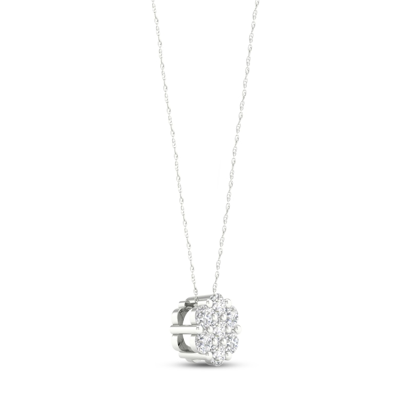 Main Image 2 of Diamond Fashion Necklace 1/5 ct tw Round-cut 10K White Gold 18&quot;