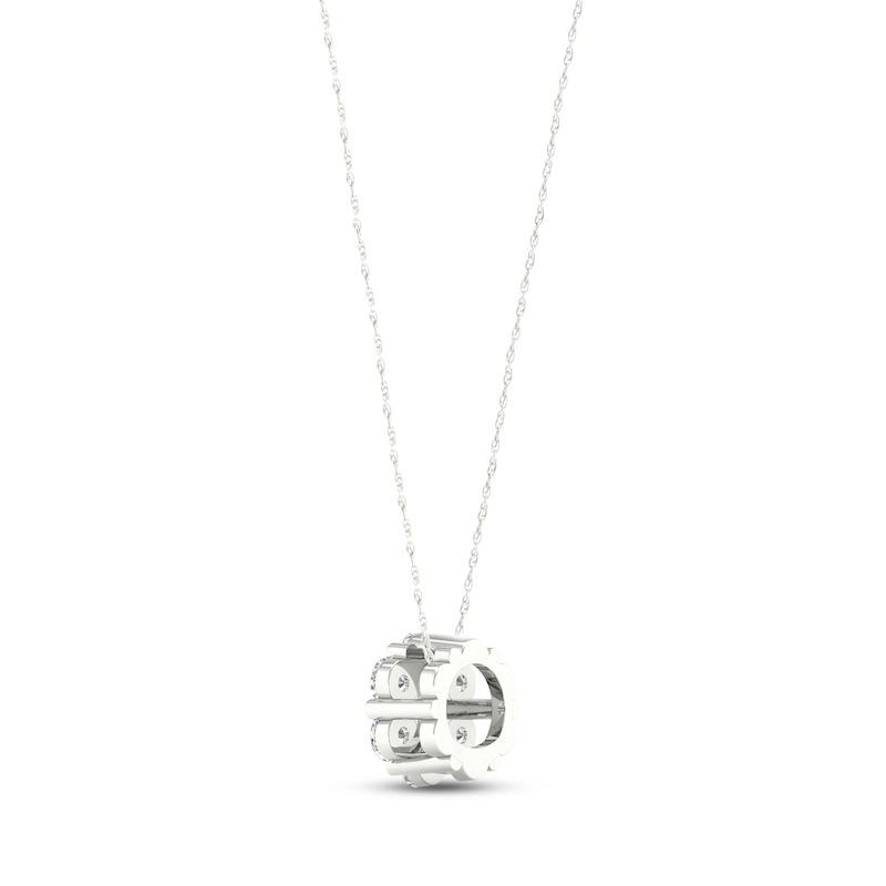 Main Image 4 of Diamond Fashion Necklace 1/5 ct tw Round-cut 10K White Gold 18&quot;