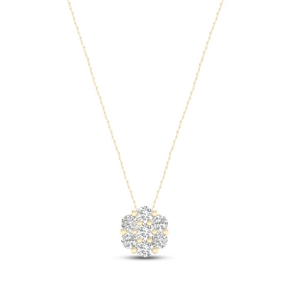 Diamond Fashion Necklace 1/5 ct tw Round-cut 10K Yellow Gold 18"