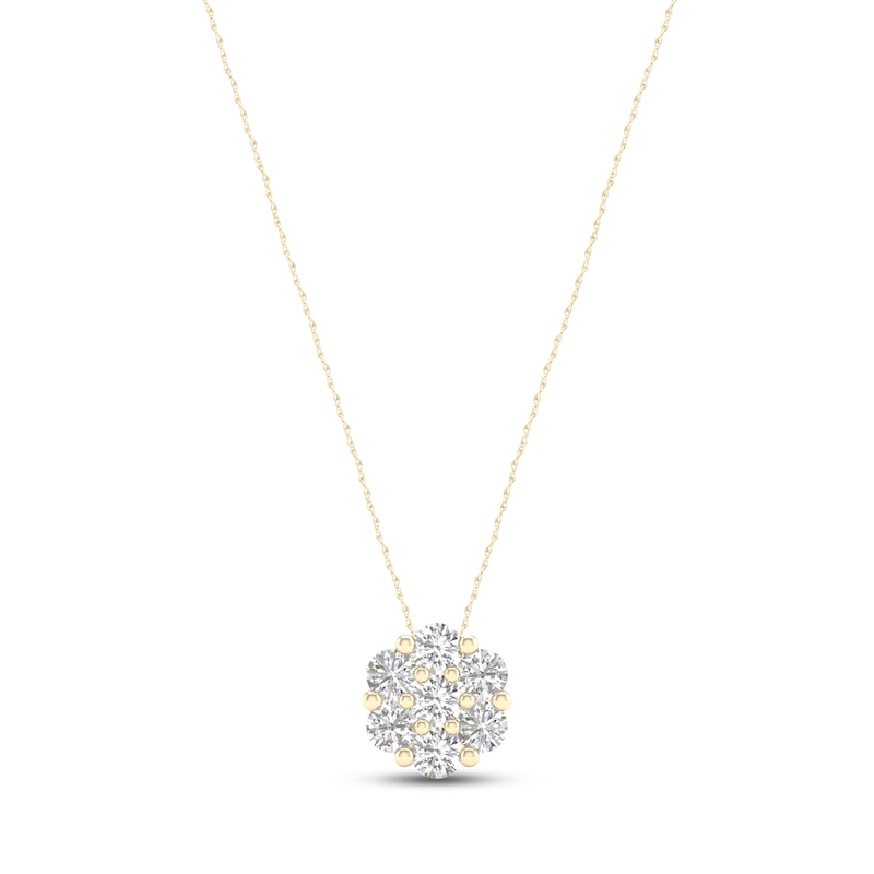 Diamond Fashion Necklace 1/5 ct tw Round-cut 10K Yellow Gold 18