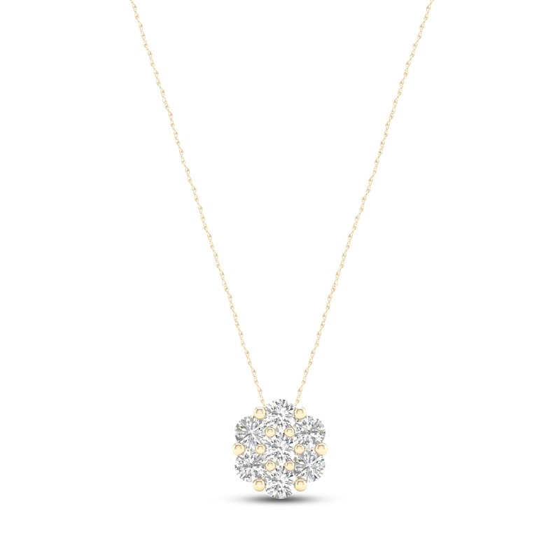 Main Image 1 of Diamond Fashion Necklace 1/5 ct tw Round-cut 10K Yellow Gold 18&quot;