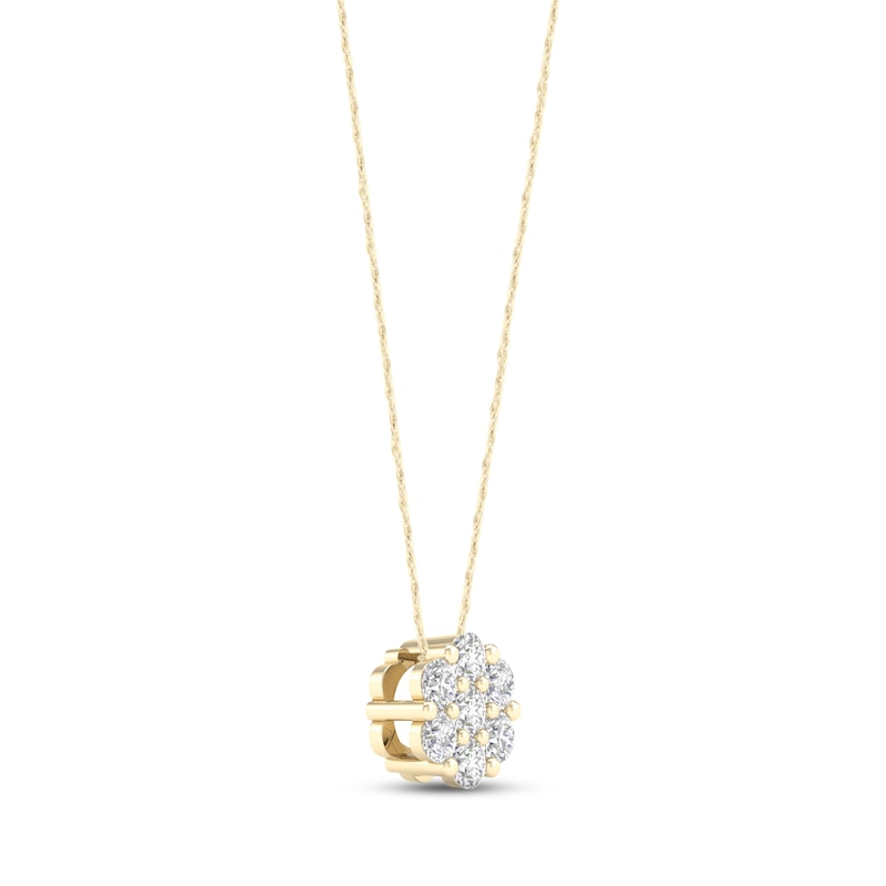 Main Image 2 of Diamond Fashion Necklace 1/5 ct tw Round-cut 10K Yellow Gold 18&quot;