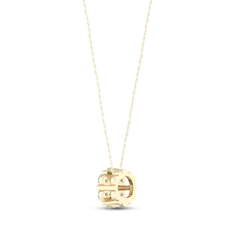 Main Image 4 of Diamond Fashion Necklace 1/5 ct tw Round-cut 10K Yellow Gold 18&quot;