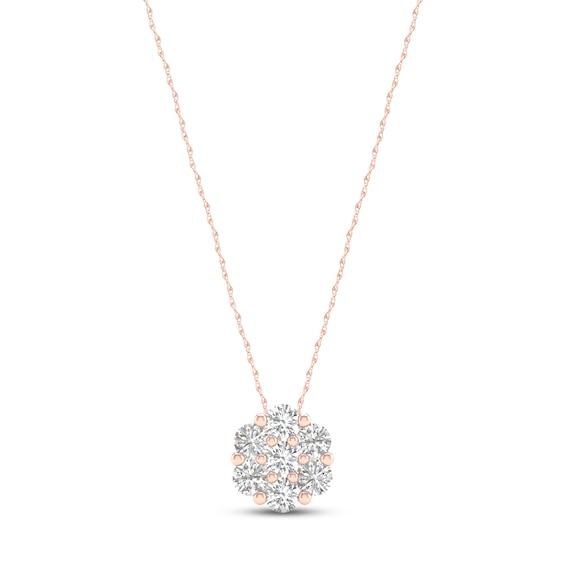 Diamond Fashion Necklace 1/4 ct tw Round-cut 10K Rose Gold 18"