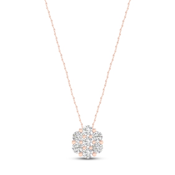 Diamond Fashion Necklace 1/4 ct tw Round-cut 10K Rose Gold 18