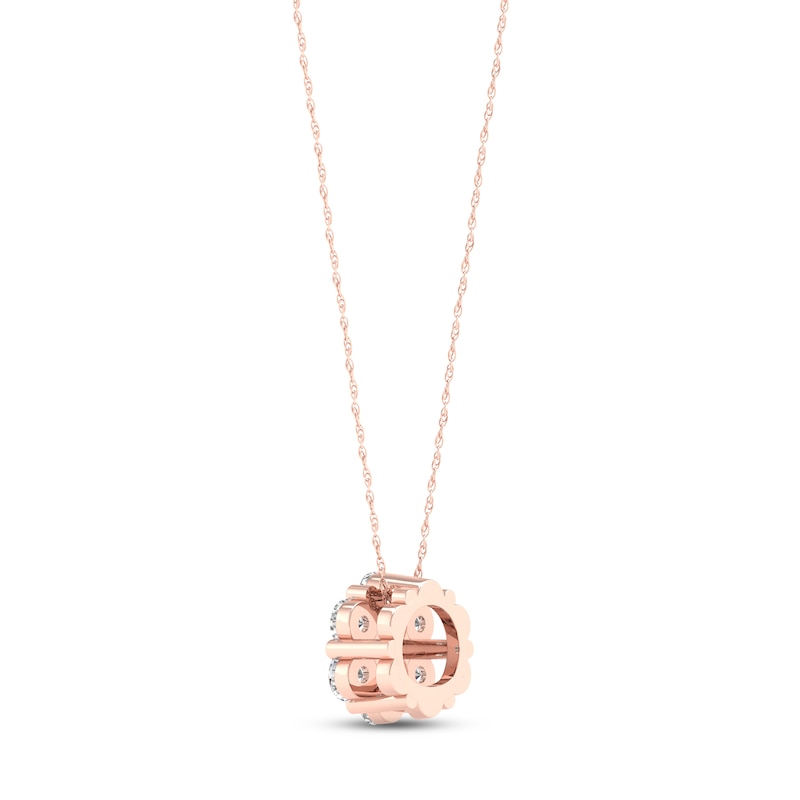 Main Image 4 of Diamond Fashion Necklace 1/4 ct tw Round-cut 10K Rose Gold 18"