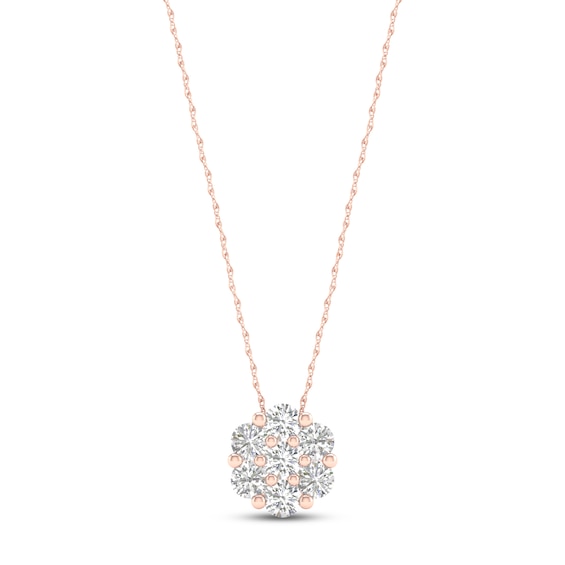Diamond Fashion Necklace 1/3 ct tw Round-cut 10K Rose Gold 18"