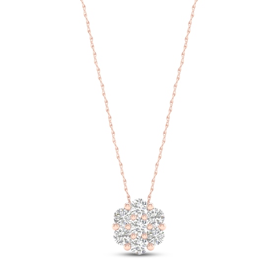 Diamond Fashion Necklace 1/3 ct tw Round-cut 10K Rose Gold 18"