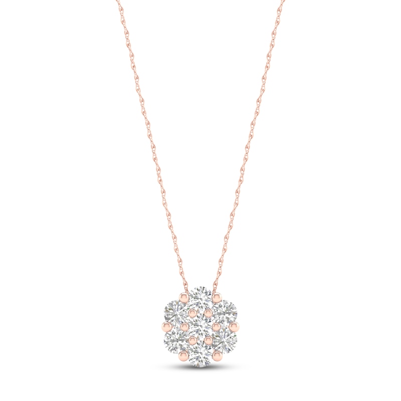 Main Image 1 of Diamond Fashion Necklace 1/3 ct tw Round-cut 10K Rose Gold 18&quot;
