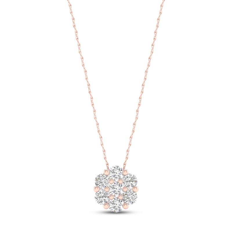 Diamond Fashion Necklace 1/3 ct tw Round-cut 10K Rose Gold 18