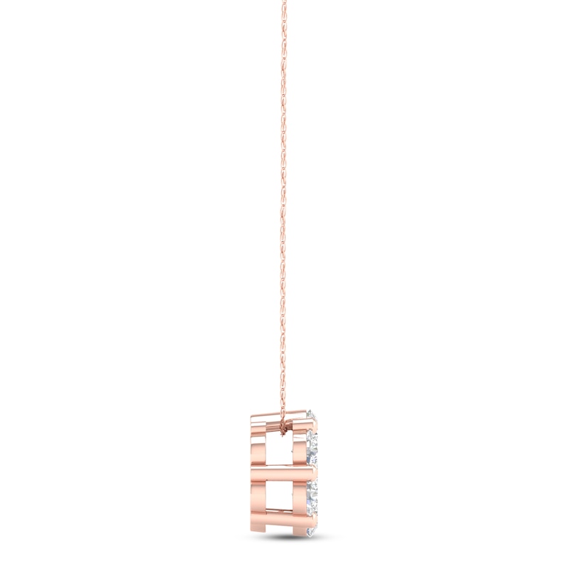 Main Image 3 of Diamond Fashion Necklace 1/3 ct tw Round-cut 10K Rose Gold 18&quot;