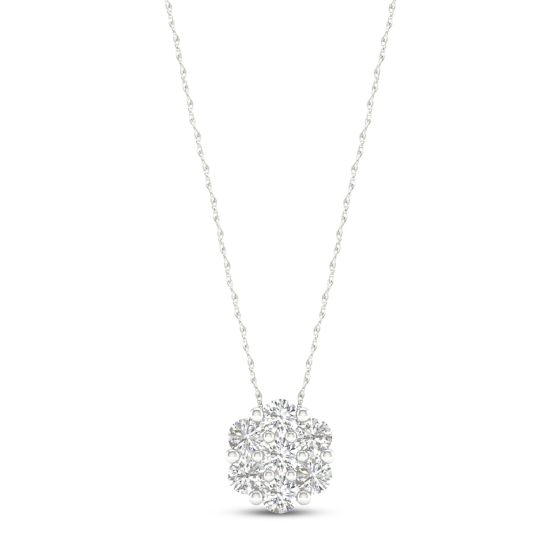 Diamond Fashion Necklace 1/3 ct tw Round-cut 10K White Gold 18"