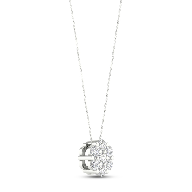 Diamond Fashion Necklace 1/3 ct tw Round-cut 10K White Gold 18"