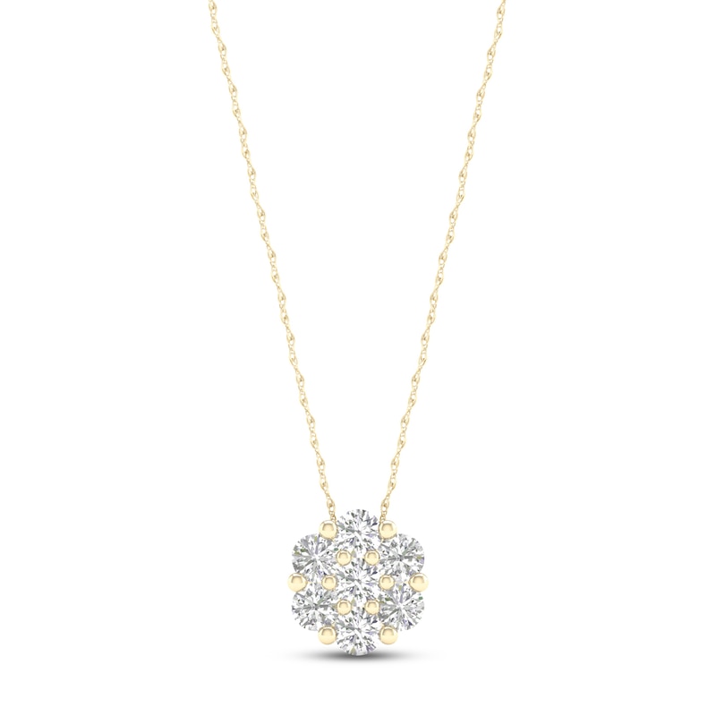 Main Image 1 of Diamond Fashion Necklace 1/3 ct tw Round-cut 10K Yellow Gold 18"