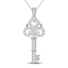 Thumbnail Image 0 of Diamond Key Necklace 1/6 ct tw Sterling Silver 18"