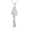 Thumbnail Image 1 of Diamond Key Necklace 1/6 ct tw Sterling Silver 18"