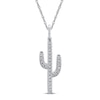 Thumbnail Image 1 of Diamond Cactus Necklace 1/10 ct tw Sterling Silver 18&quot;