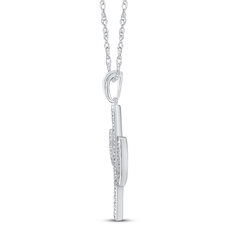 Main Image 2 of Diamond Cactus Necklace 1/10 ct tw Sterling Silver 18&quot;