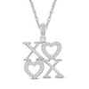 Thumbnail Image 0 of Diamond XO Necklace 1/10 ct tw Sterling Silver 18"