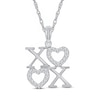 Thumbnail Image 1 of Diamond XO Necklace 1/10 ct tw Sterling Silver 18&quot;