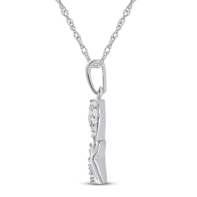 Diamond XO Necklace 1/10 ct tw Sterling Silver 18"