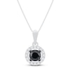 Thumbnail Image 1 of Black & White Diamond Necklace 1/2 ct tw Sterling Silver 18"