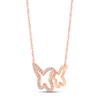 Thumbnail Image 1 of Diamond Butterfly Necklace 1/6 ct tw 10K Rose Gold 18"