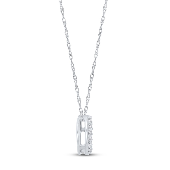 Diamond Horseshoe Necklace 1/10 ct tw Sterling Silver 18" Kay