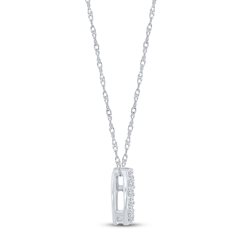Main Image 2 of Diamond Horseshoe Necklace 1/10 ct tw Sterling Silver 18&quot;
