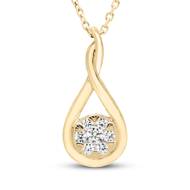 Main Image 1 of Diamond Necklace 1/5 ct tw 10K Yellow Gold 18&quot;
