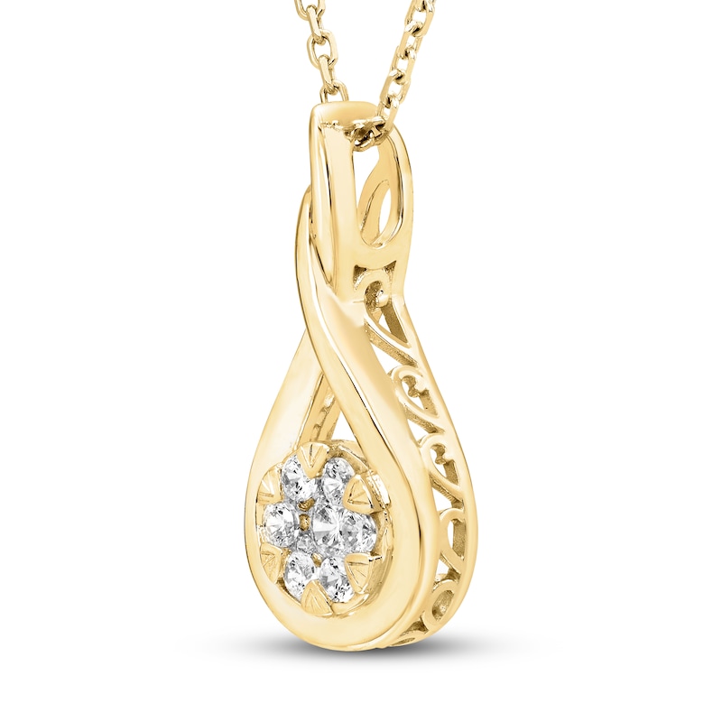 Main Image 2 of Diamond Necklace 1/5 ct tw 10K Yellow Gold 18&quot;