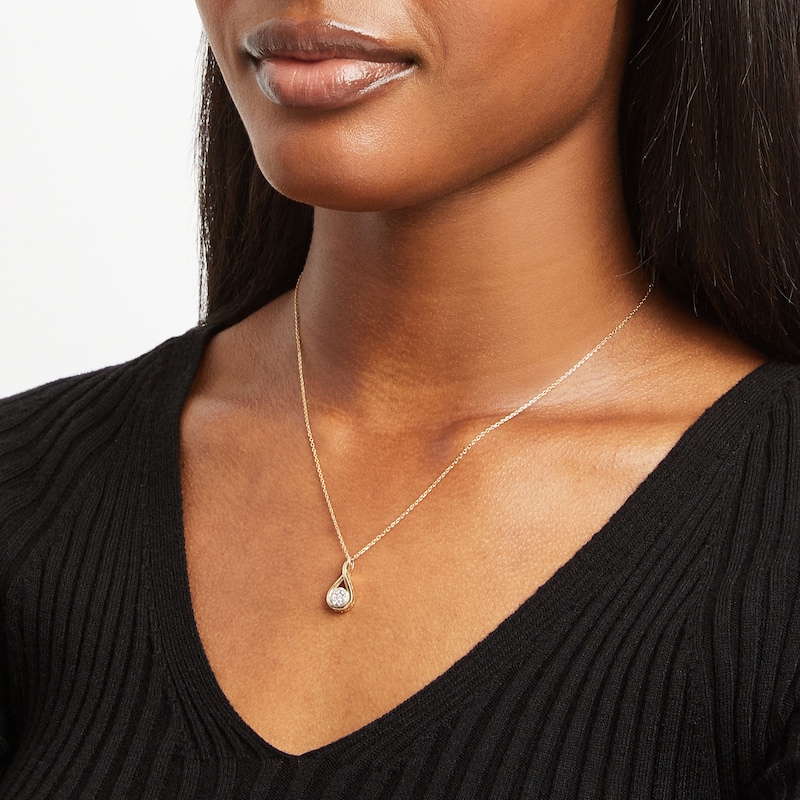 Main Image 4 of Diamond Necklace 1/5 ct tw 10K Yellow Gold 18&quot;