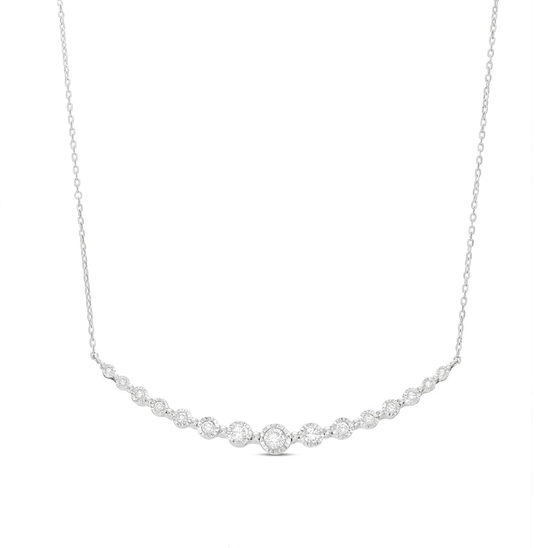 Diamond Fashion Necklace 1/4 ct tw Round-cut 10K White Gold 18"