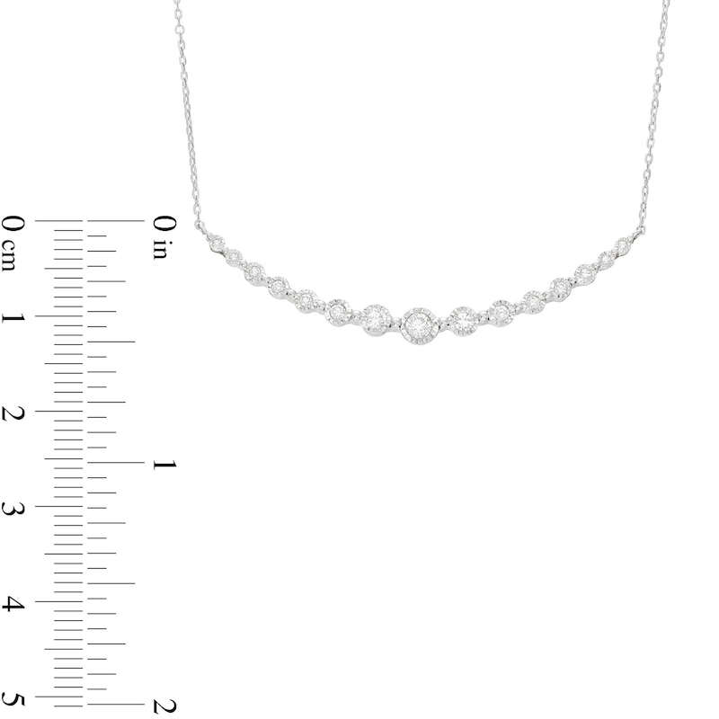 Men's Diamond Tennis Necklace 3 ct tw Round-cut 10K White Gold 20