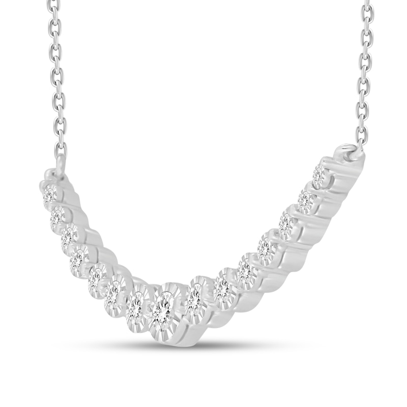 Diamond Fashion Necklace 1/4 ct tw Round-cut 10K White Gold 18"