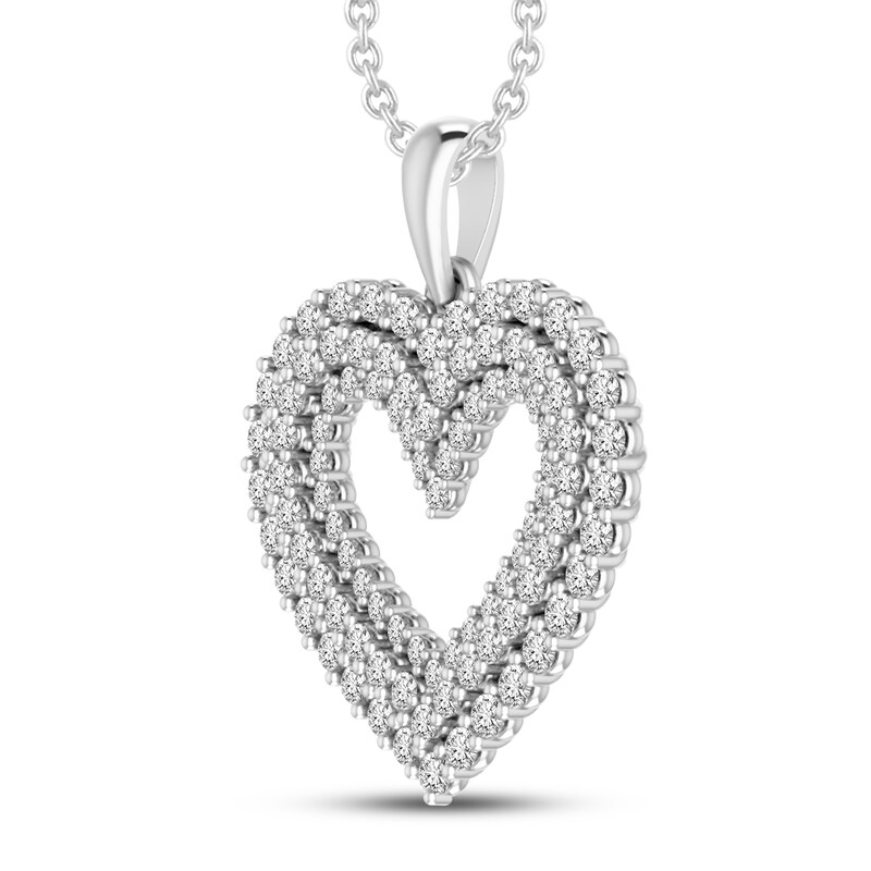 Main Image 2 of Diamond Heart Necklace 1 ct tw 10K White Gold 18&quot;