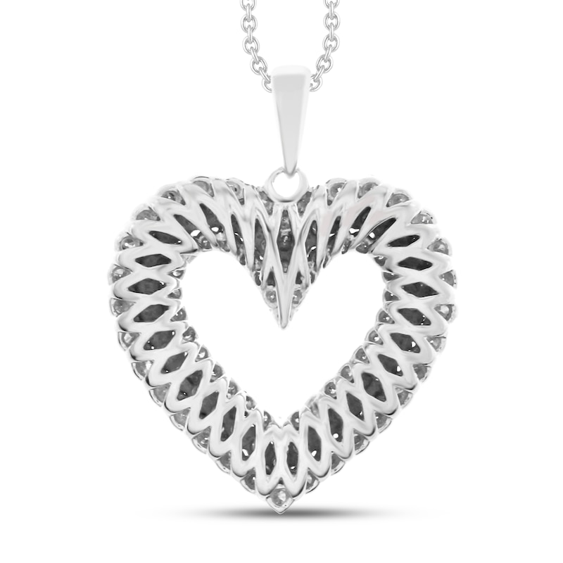 Main Image 3 of Diamond Heart Necklace 1 ct tw 10K White Gold 18&quot;