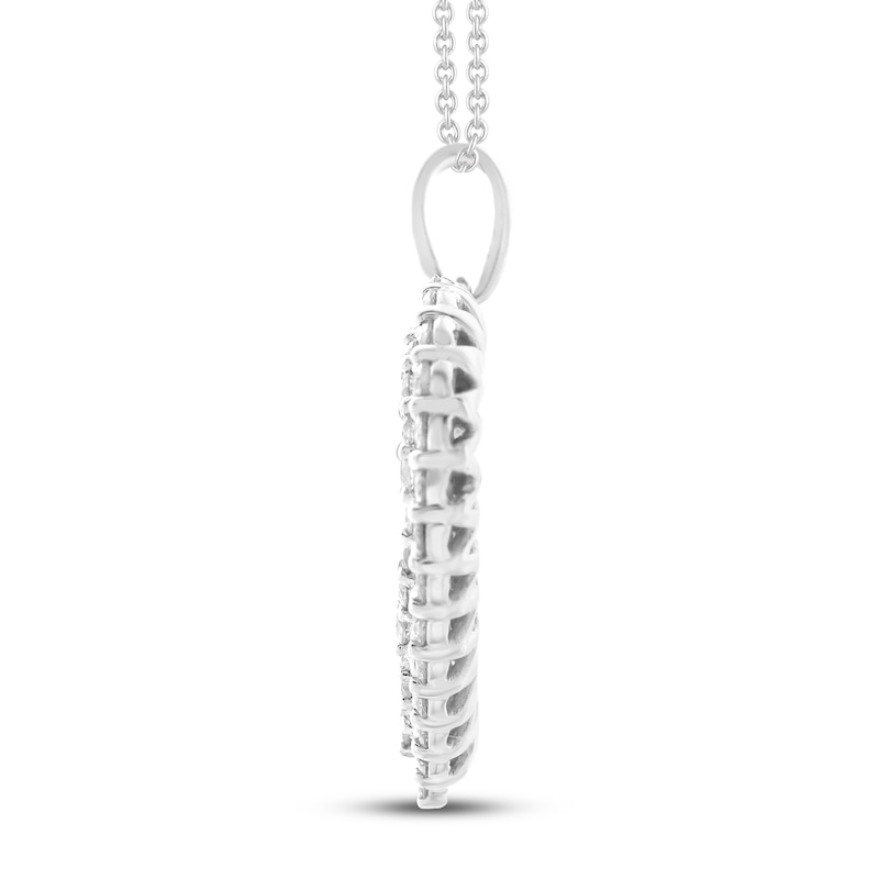 Main Image 4 of Diamond Heart Necklace 1 ct tw 10K White Gold 18&quot;