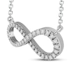 Thumbnail Image 1 of Diamond Infinity Necklace 1/6 ct tw Round-cut 10K White Gold 18"