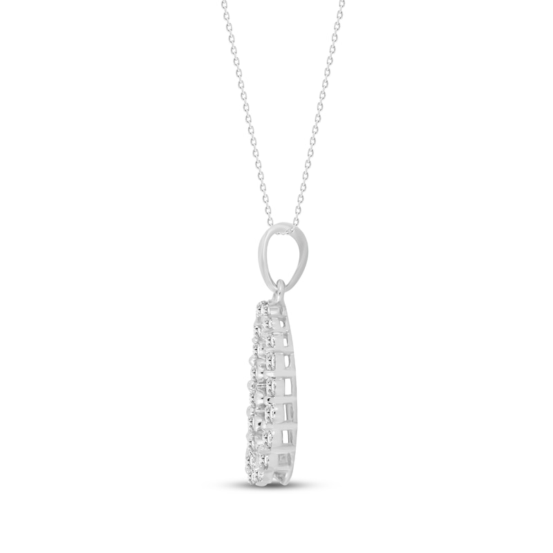 Main Image 2 of Diamond Circle Necklace 1/4 ct tw Round-cut 10K White Gold 18&quot;
