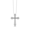 Thumbnail Image 1 of Diamond Cross Necklace 1/4 ct tw Round & Baguette 10K White Gold 18&quot;