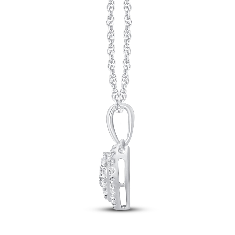 Diamond Heart Necklace 1/4 ct tw 10K White Gold 18"