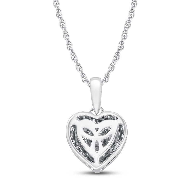 Diamond Heart Necklace 1/4 ct tw 10K White Gold 18"