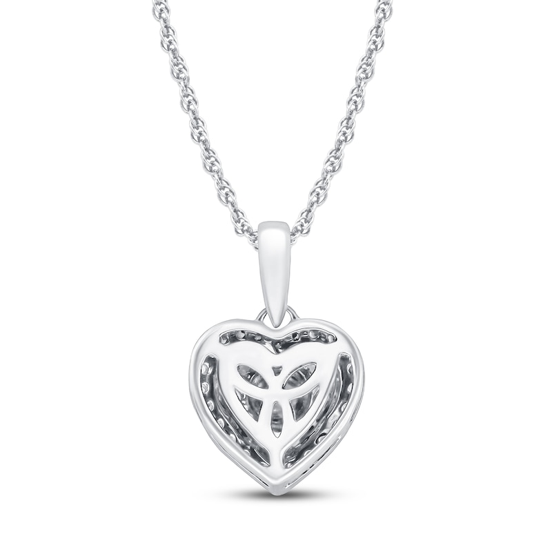 Main Image 4 of Diamond Heart Necklace 1/4 ct tw 10K White Gold 18&quot;