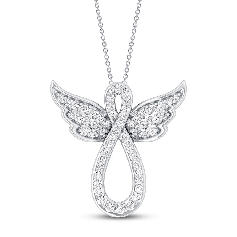Diamond Infinity Angel Necklace 1 3 Ct Tw 10k White Gold 18 Kay - Vs Diamond Angel Pendant Diamond Infinity Angel Necklace 1 3 Ct Tw 10k White Gold 18 Kay - Vs Diamond Angel Pendant